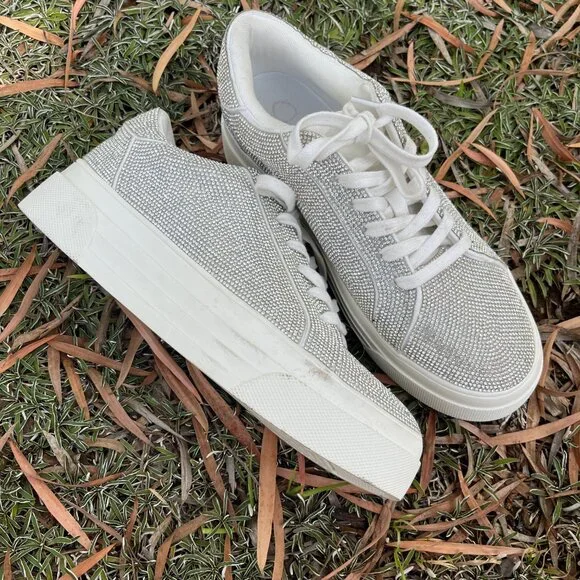 Jessica Simpson Cherello Comirra New Rhinestone Platform Sneakers, Size 8.5 - Picture 5 of 15